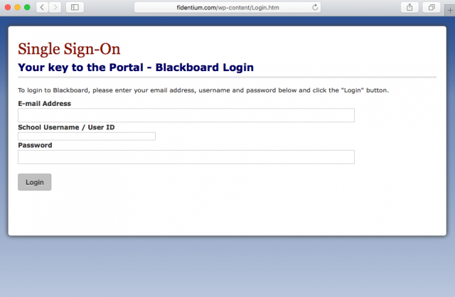 A fake login page is presented by the link.
