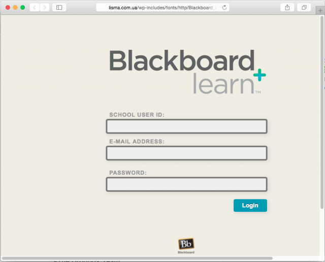 A fake login is presented by the link.