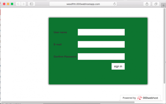 A fake login page is presented by the link.