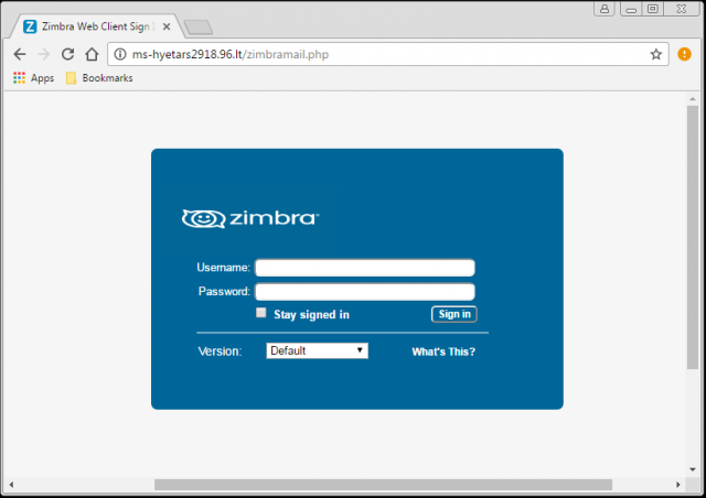 A fake login page is presented by the link.