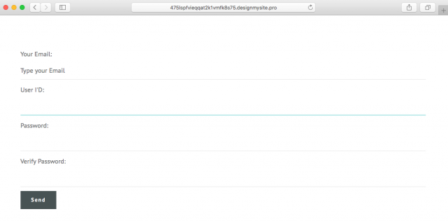 A fake login form is presented by the link.