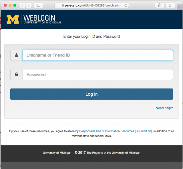 A fake University of Michigan login page is presented by the link in the email.