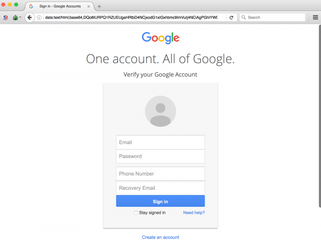 Image of fake U-M login page