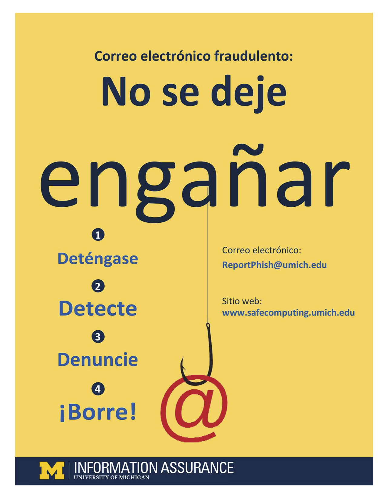 Image of the anti-phishing poster in Spanish.
