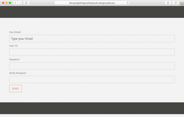 Screenshot of fake login page